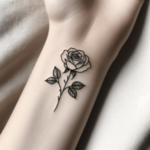 Simple Dainty Rose On The Wrist