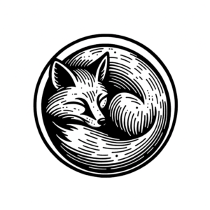 Simple Fox Curled Up In A Sleeping Position