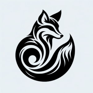 Simple Fox Silhouette With A Curled Tail