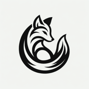 Simple Fox Silhouette With A Curled Tail