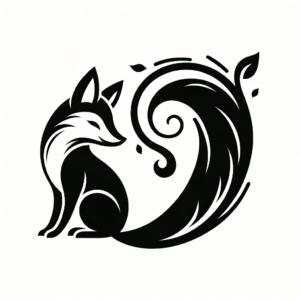 Simple Fox Silhouette With A Playful Tail