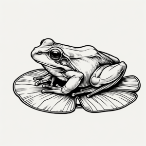 Simple Frog Sitting On A Lily Pad