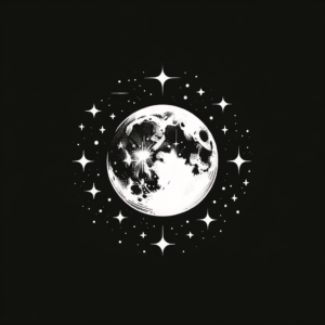 Simple Full Moon With Stars