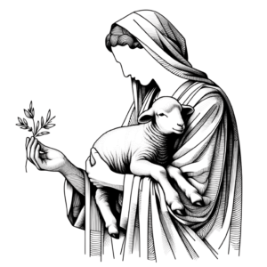 Simple Jesus Holding A Lamb