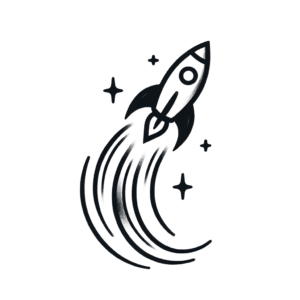 Simple Rocket Blasting Off, Minimalist Style