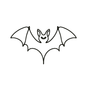 Simple Single Continuous-Line Halloween Bat
