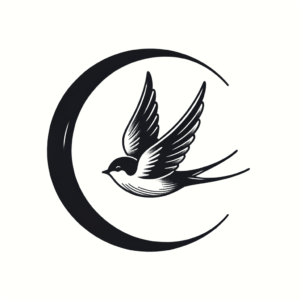 Simple Swallow With A Moon