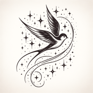 Simple Swallow With Starry Background