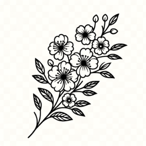 Simplistic Japanese-Inspired Floral Tattoo