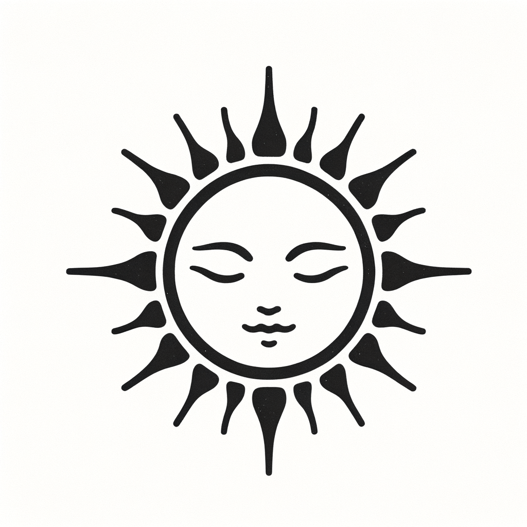 Simplistic Japanese-Inspired Sun AI Tattoo