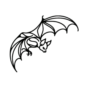 Single Continuous-Line Bat Resting