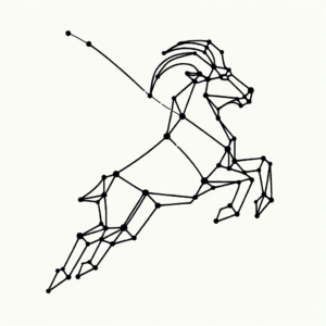 Single Continuous-Line Capricorn Constellation