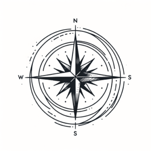 Single Continuous Line Compass Forming A Perfect Circle