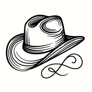 Single Continuous-Line Cowboy Hat