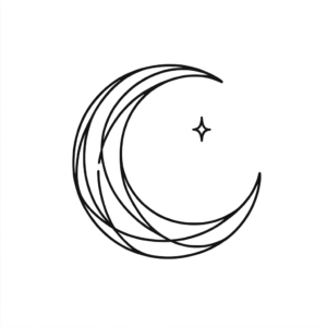 Single Continuous-Line Crescent Moon