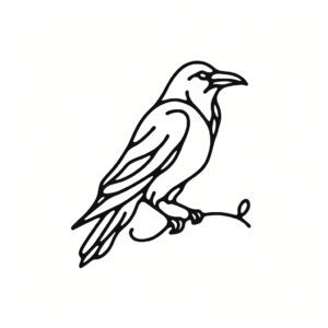 Single Continuous-Line Crow