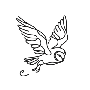 Single Continuous-Line Drawing Of An Owl In Flight