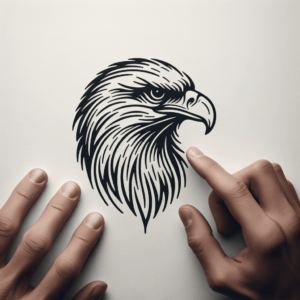 Single Continuous-Line Eagle Head