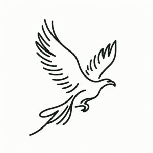 Single Continuous-Line Eagle In Motion