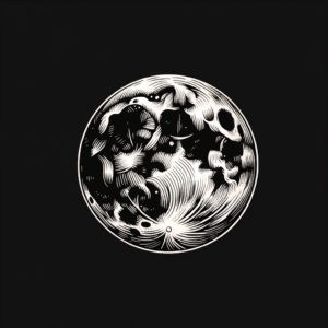 Single Continuous-Line Full Moon