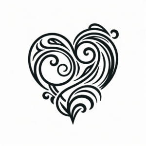 Single Continuous-Line Heart With Swirls