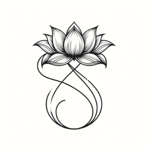 Single Continuous-Line Infinity With Lotus