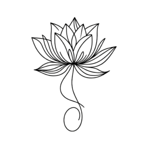 Single Continuous-Line Lotus Flower