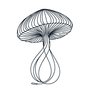 Single Continuous-Line Mushroom With Elegant Outline