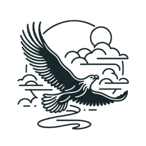 Single Continuous-Line Of A Soaring Eagle