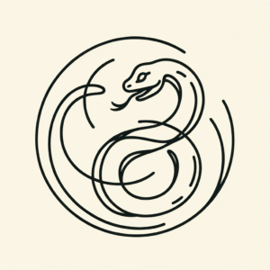 Single Continuous-Line Ouroboros