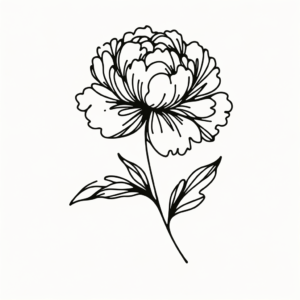 Single Continuous-Line Peony With Fluid Motion