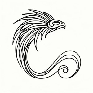 Single Continuous Line Quetzalcoatl Profile