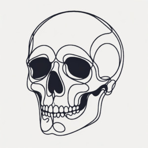 Single Continuous-Line Skull