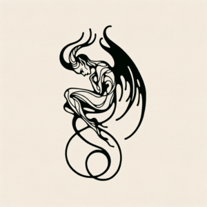 Single Continuous-Line Succubus With A Fluid Form