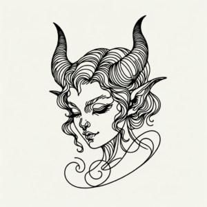 Single Continuous-Line Succubus With Smooth Lines