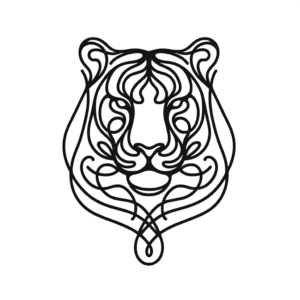 Single Continuous-Line Tiger In Sleek Form