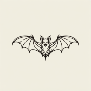 Single Continuous Line Vampire Bat