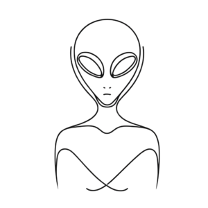 Single Line Alien With Continuous-Line Simplicity