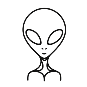 Single Line Alien With Continuous Simplicity