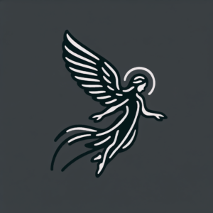 Single Line Angel In Flight