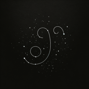 Single Line Capricorn Constellation With Flowing Lines