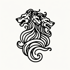 Single Line Cerberus In A Continuous, Flowing Design