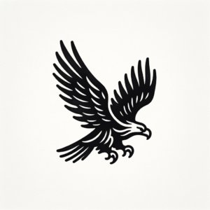 Single Line Eagle In Flight