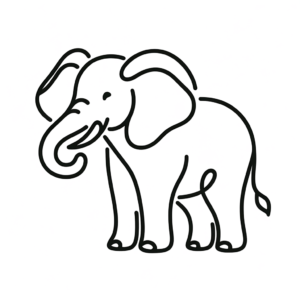 Single Line Elephant With Minimalist Approach