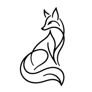 Single Line Fox In A Minimalist, Abstract Pose