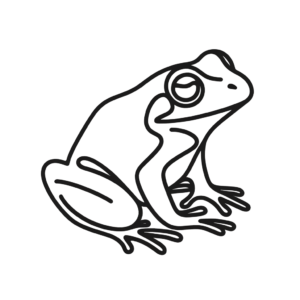 Single Line Frog With Continuous Drawing