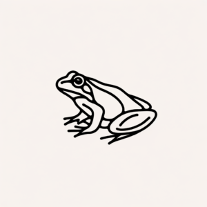 Single Line Frog With Continuous Outline