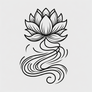 Single Line Lotus With Fluid Motion