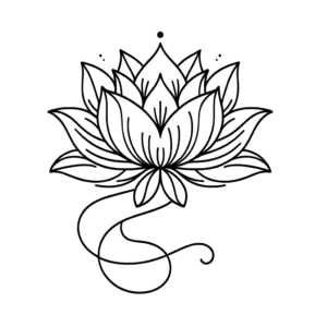Single Line Lotus With Smooth Flow