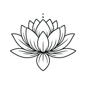 Single Line Lotus With Smooth Flow